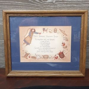 Mom's home made recipe happiness country wall art